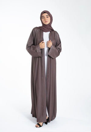 Cherry Truffle Shimmer Open Abaya