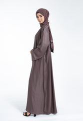 Cherry Truffle Shimmer Open Abaya