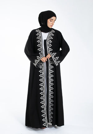 Clover-Embroidered-Lace-Open-Abaya