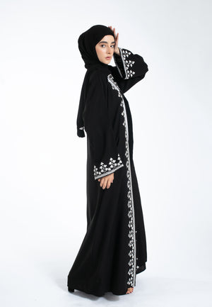 Clover-Embroidered-Open-Abaya