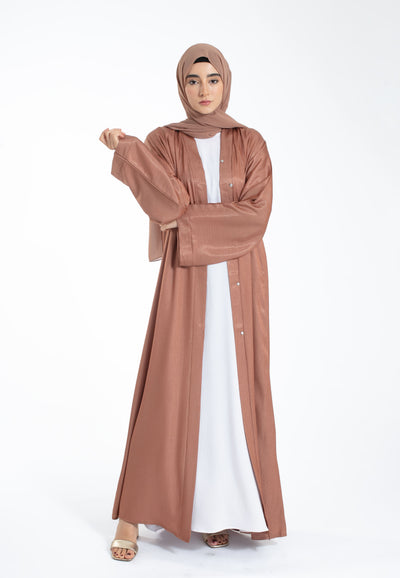 Copper Shimmer Open Abaya