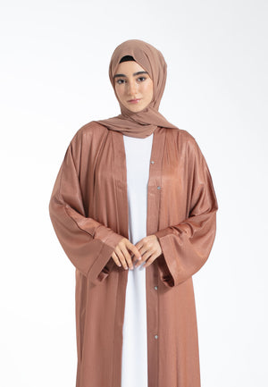 Shimmer Copper Open Abaya