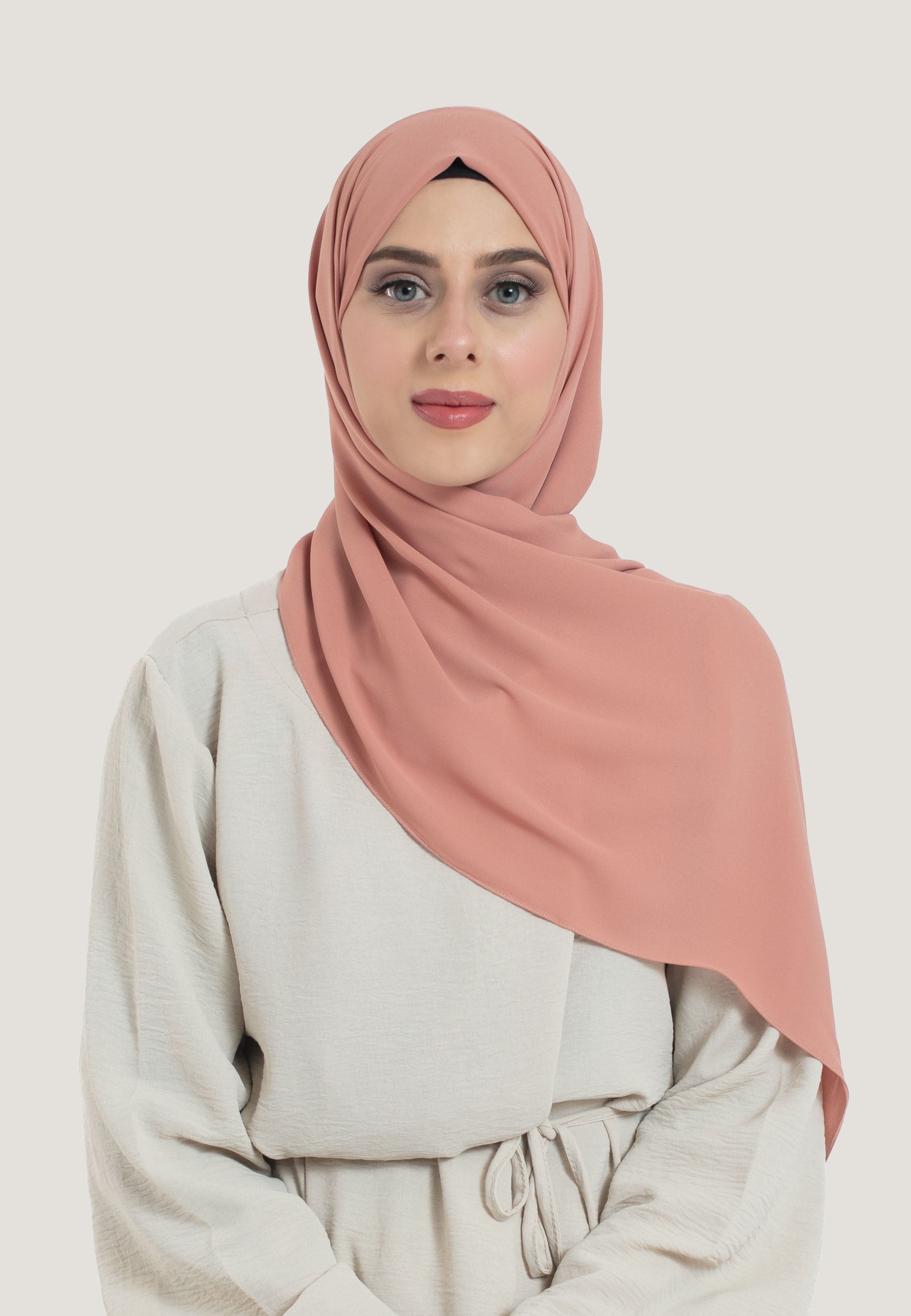 Coral Georgette Hijab