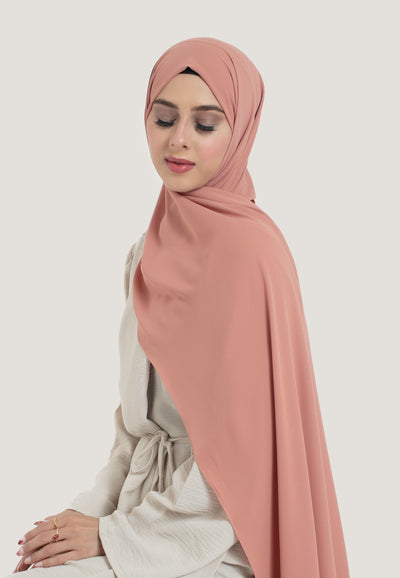 Coral Georgette Hijab