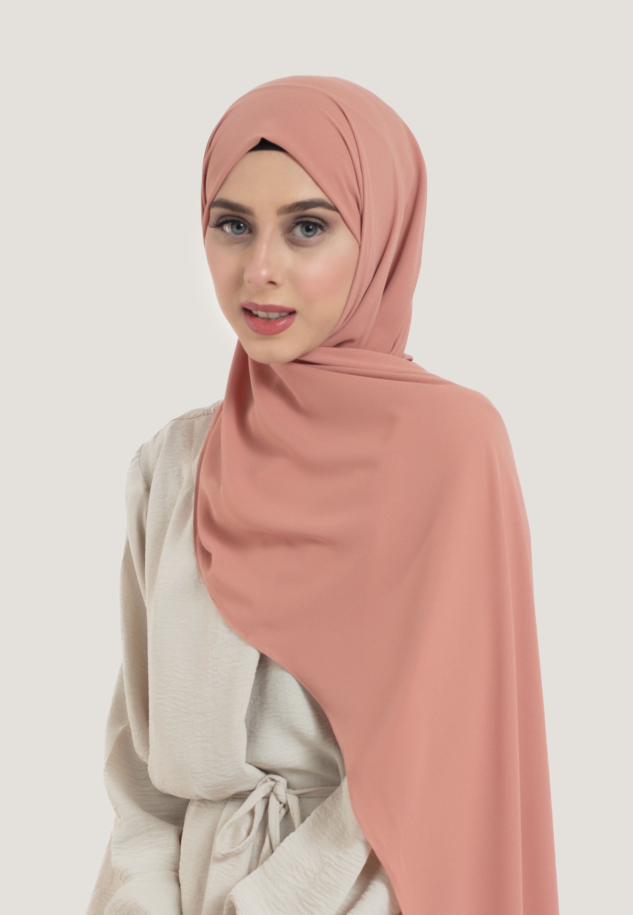 Coral Georgette Hijab