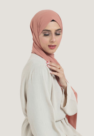 Coral Georgette Hijab