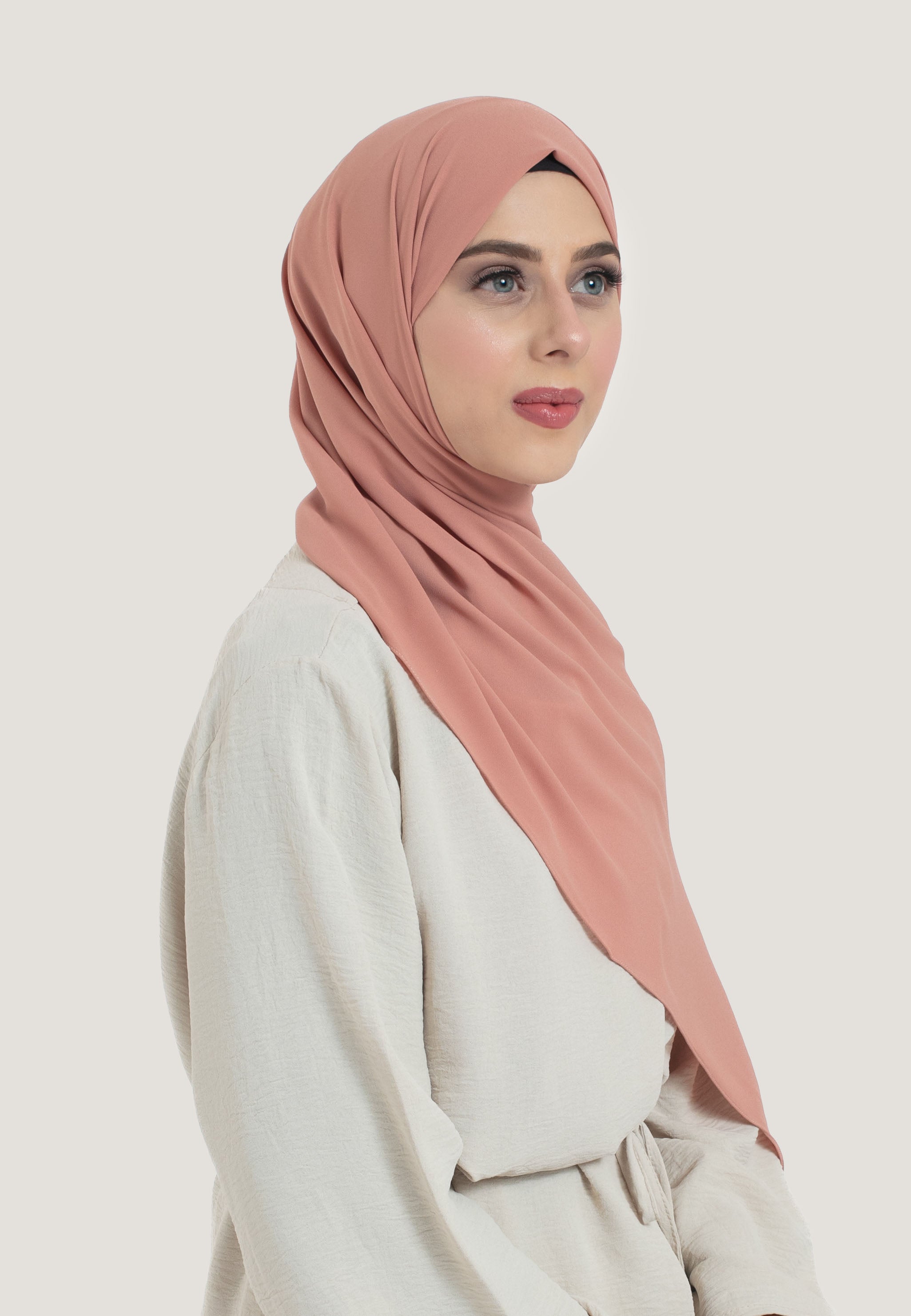 Coral Georgette Hijab