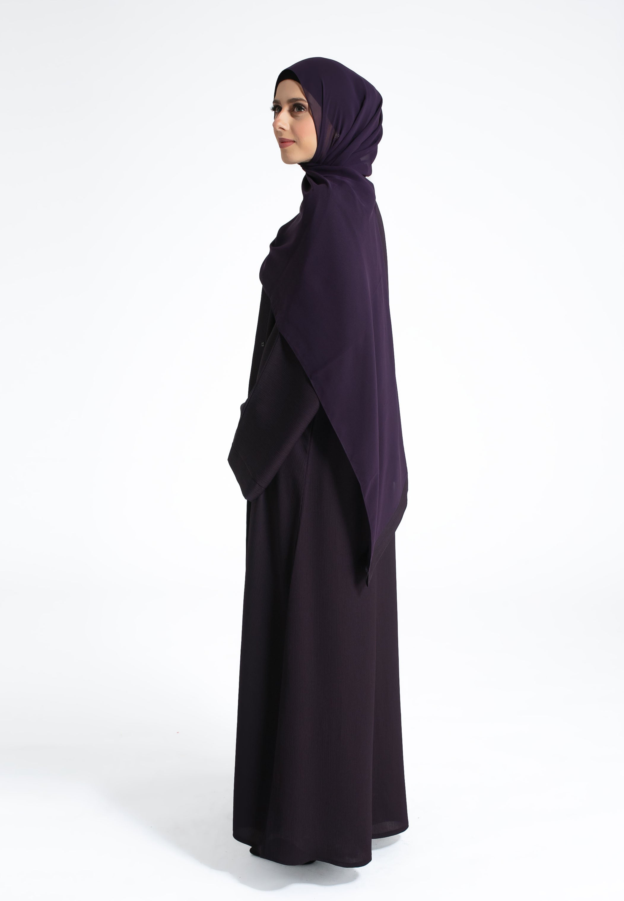 Purple Open Abaya