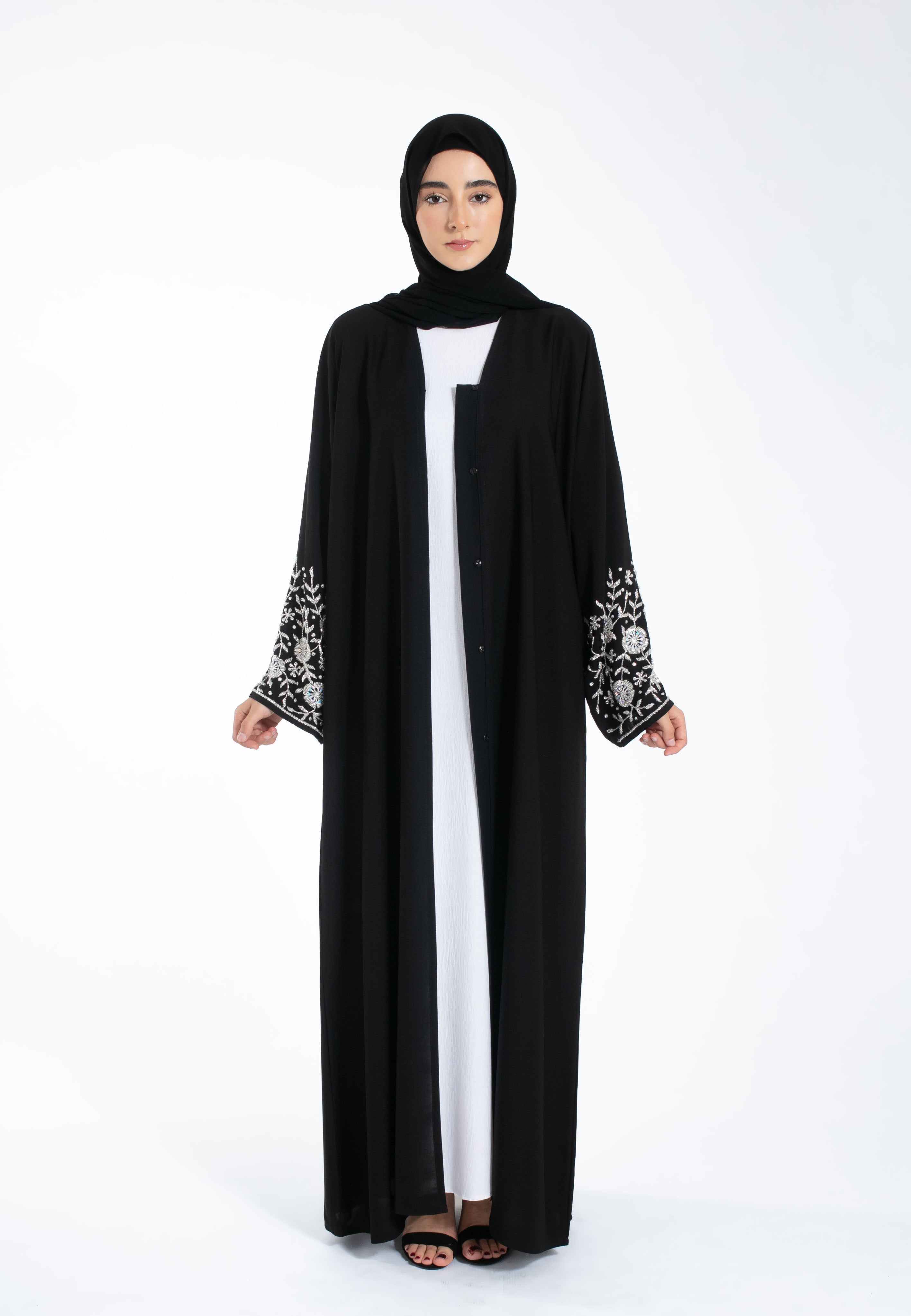 Bloom Embellished Open Abaya