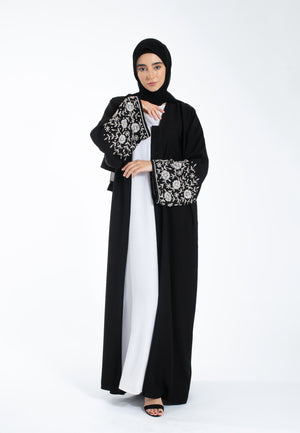 Bloom Embellished Open Abaya