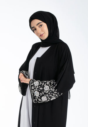 Bloom Embellished Open Abaya