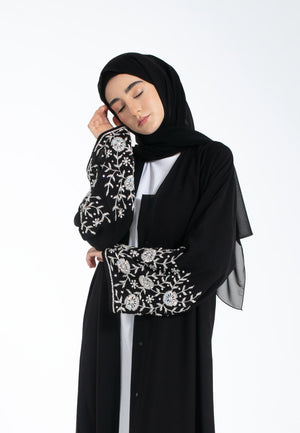 Bloom Embellished Open Abaya