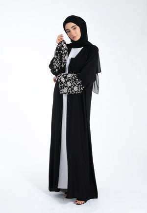 Bloom Embellished Open Abaya