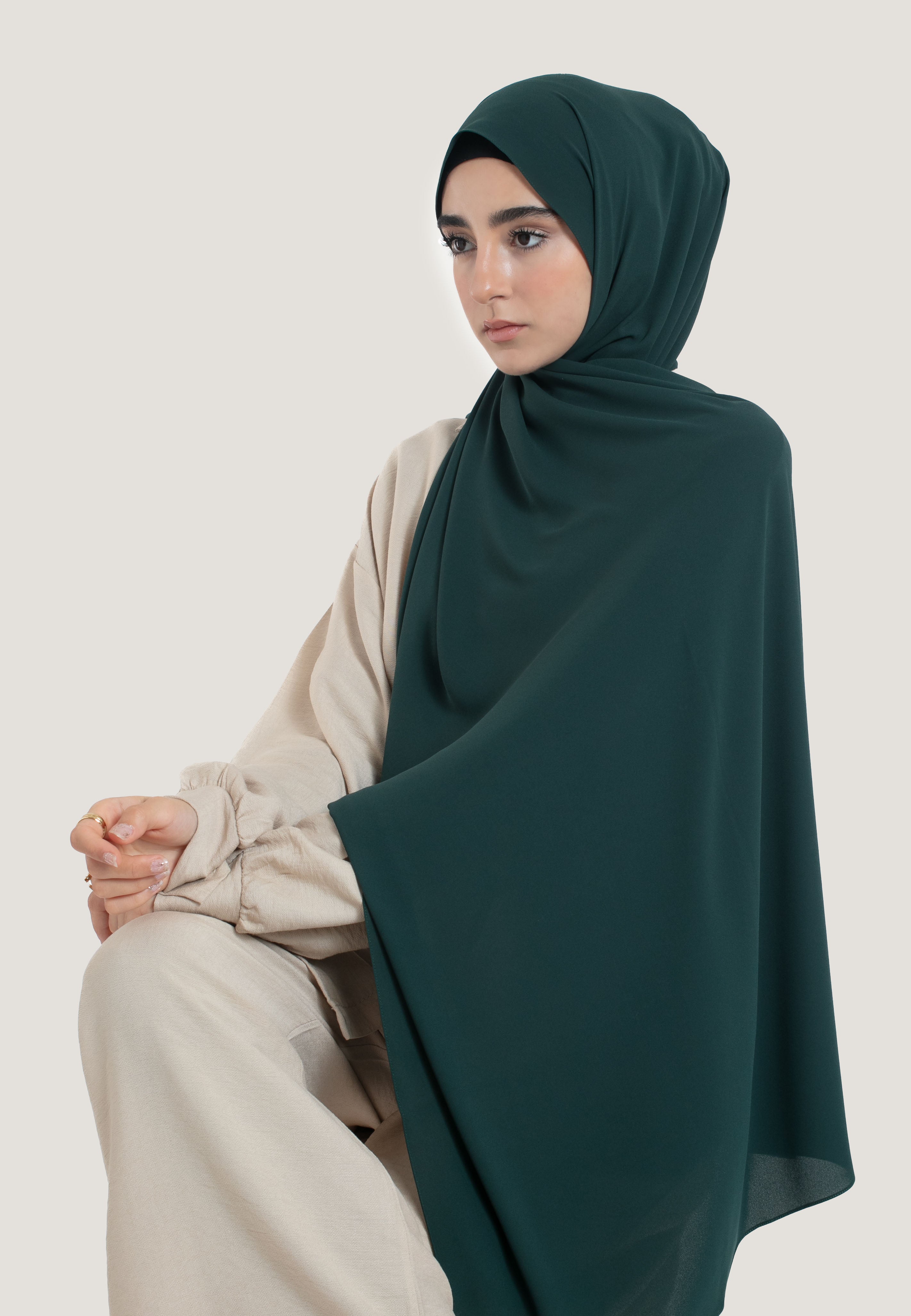 Emerald Georgette Hijab