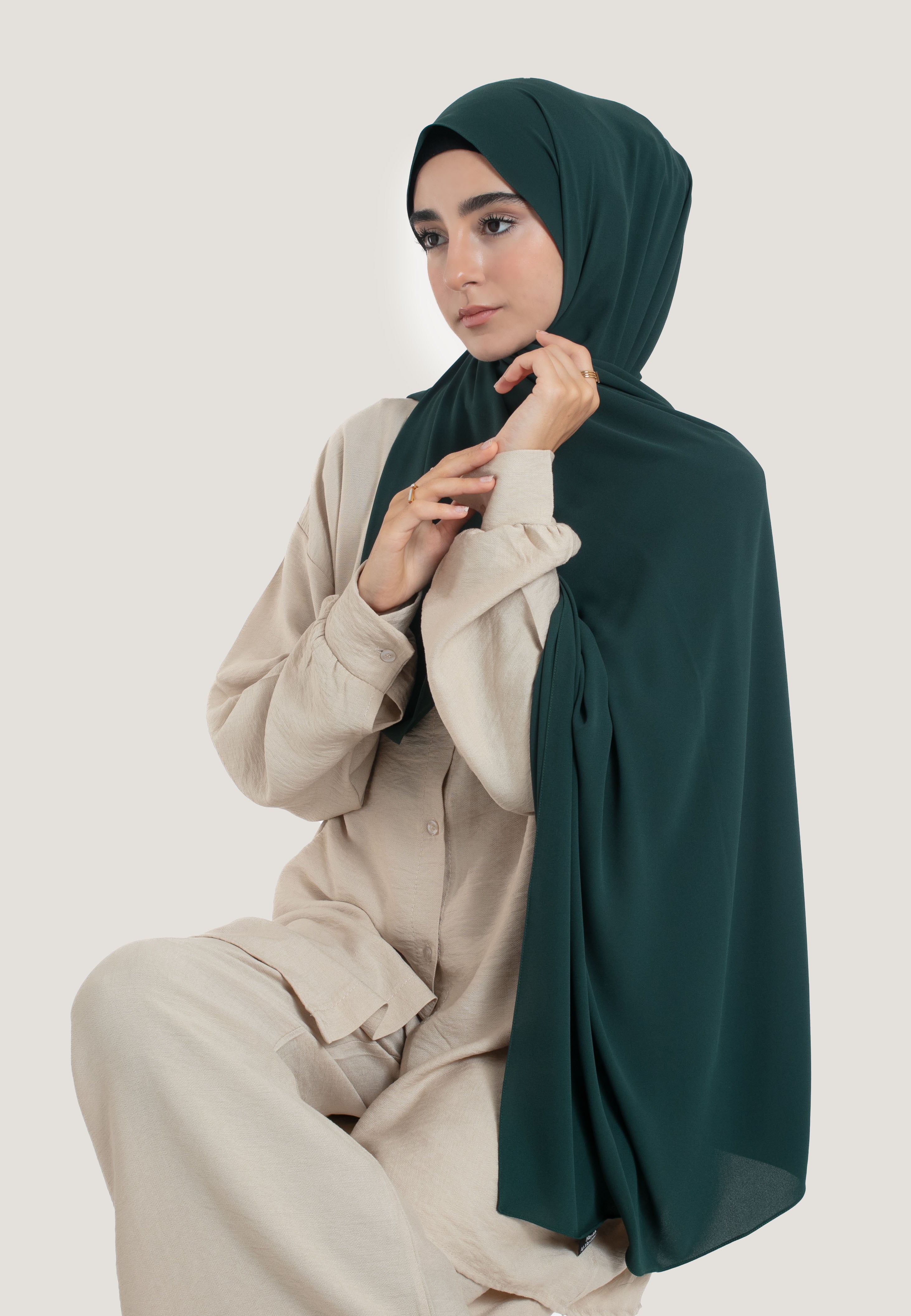 Emerald Georgette Hijab