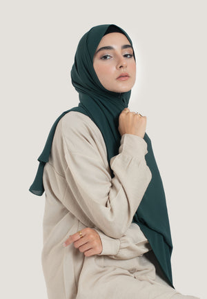 Emerald Georgette Hijab