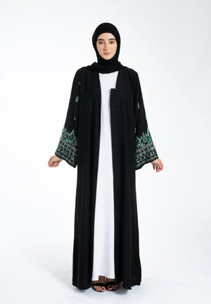 Emerald Khaleeji Embellished Open Abaya