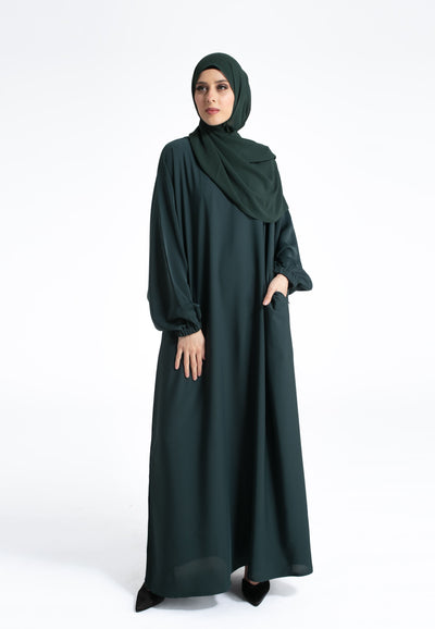 Forest-Green-Zip-Pocket-Abaya