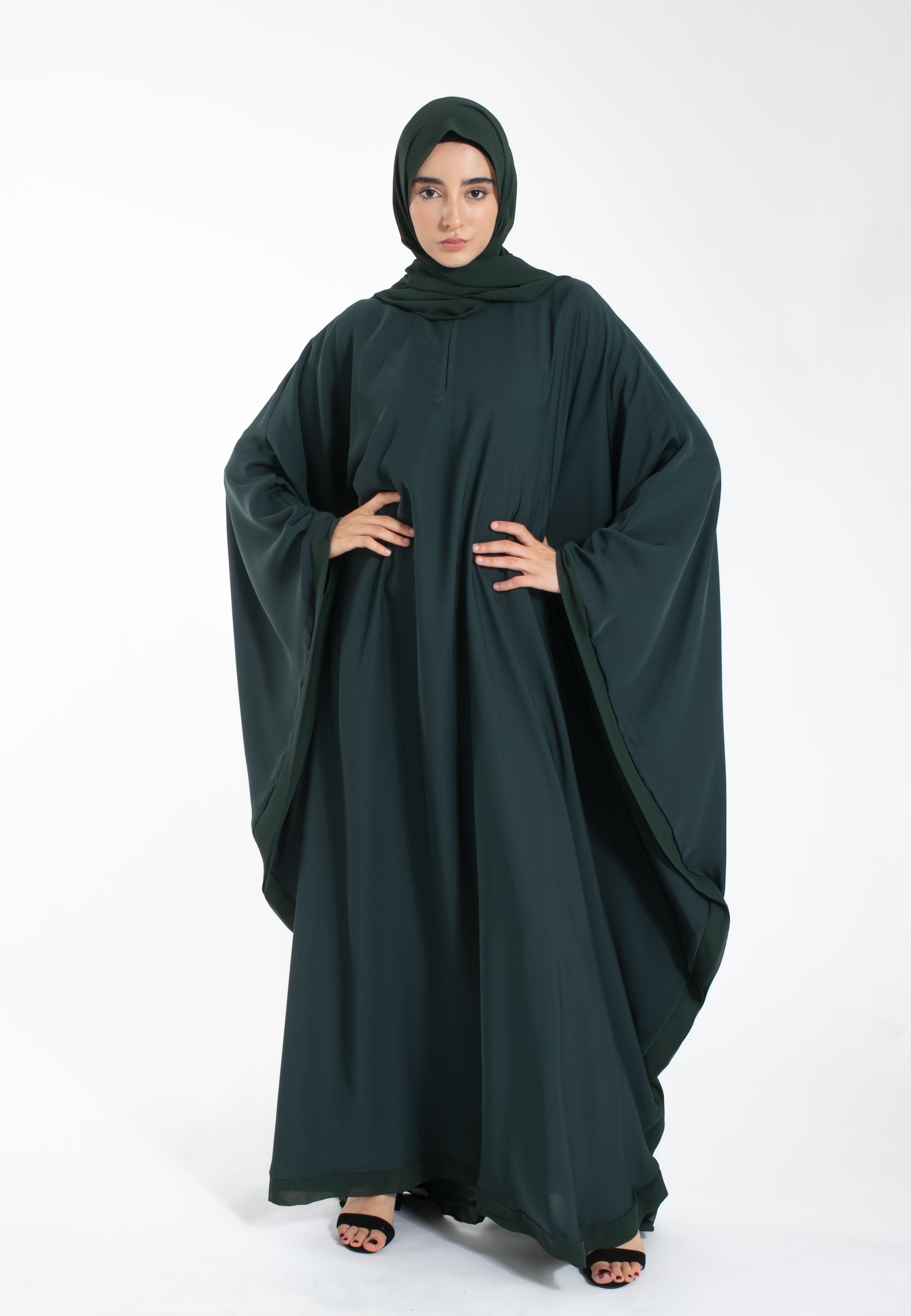 Butterfly Green Farasha Abaya