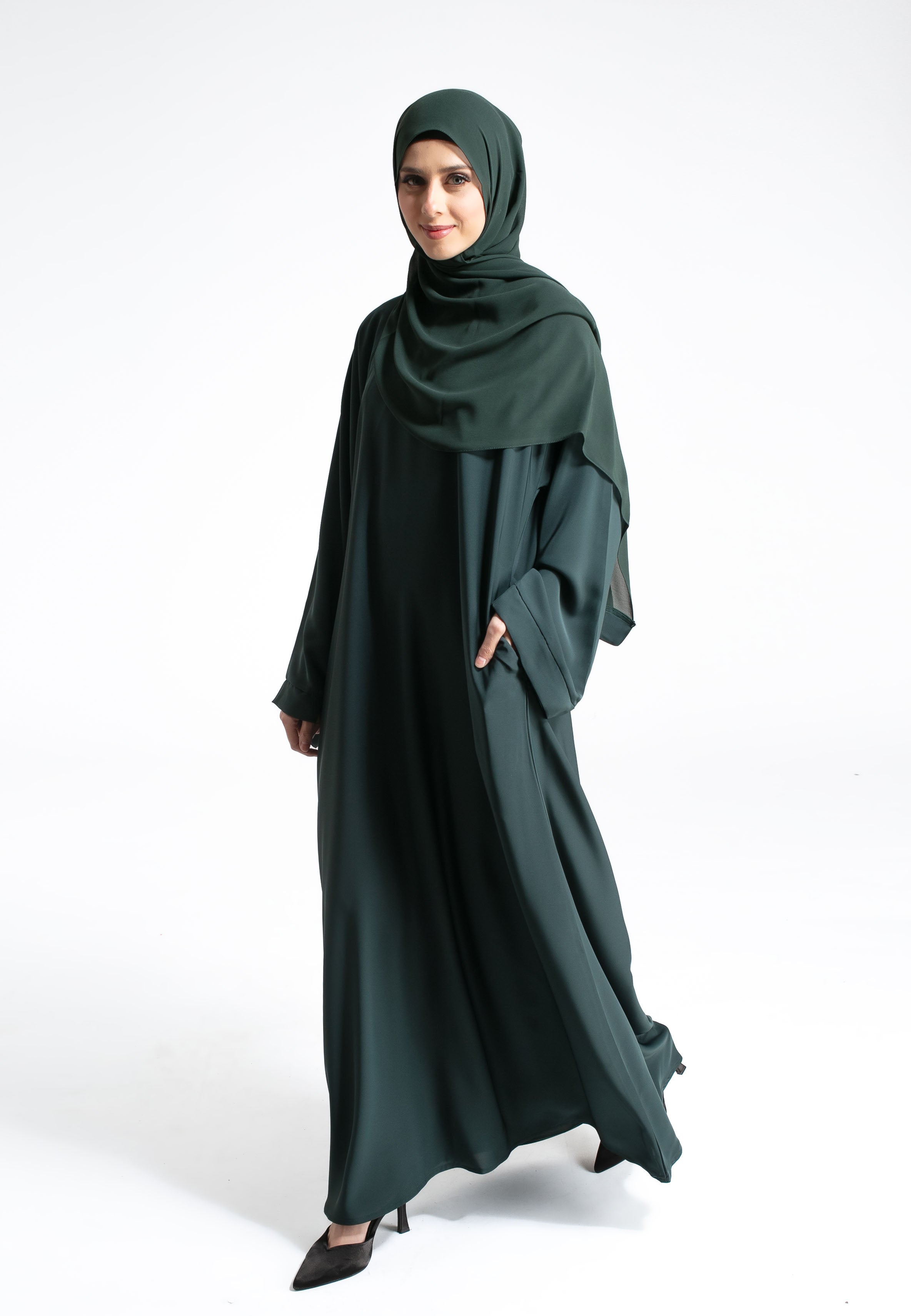 Forest Green Plain Abaya