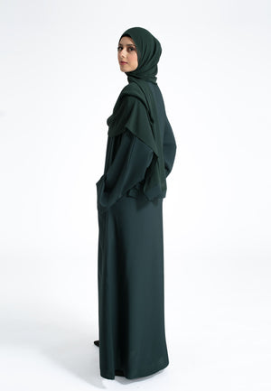 Plain Green Abaya with Pockets