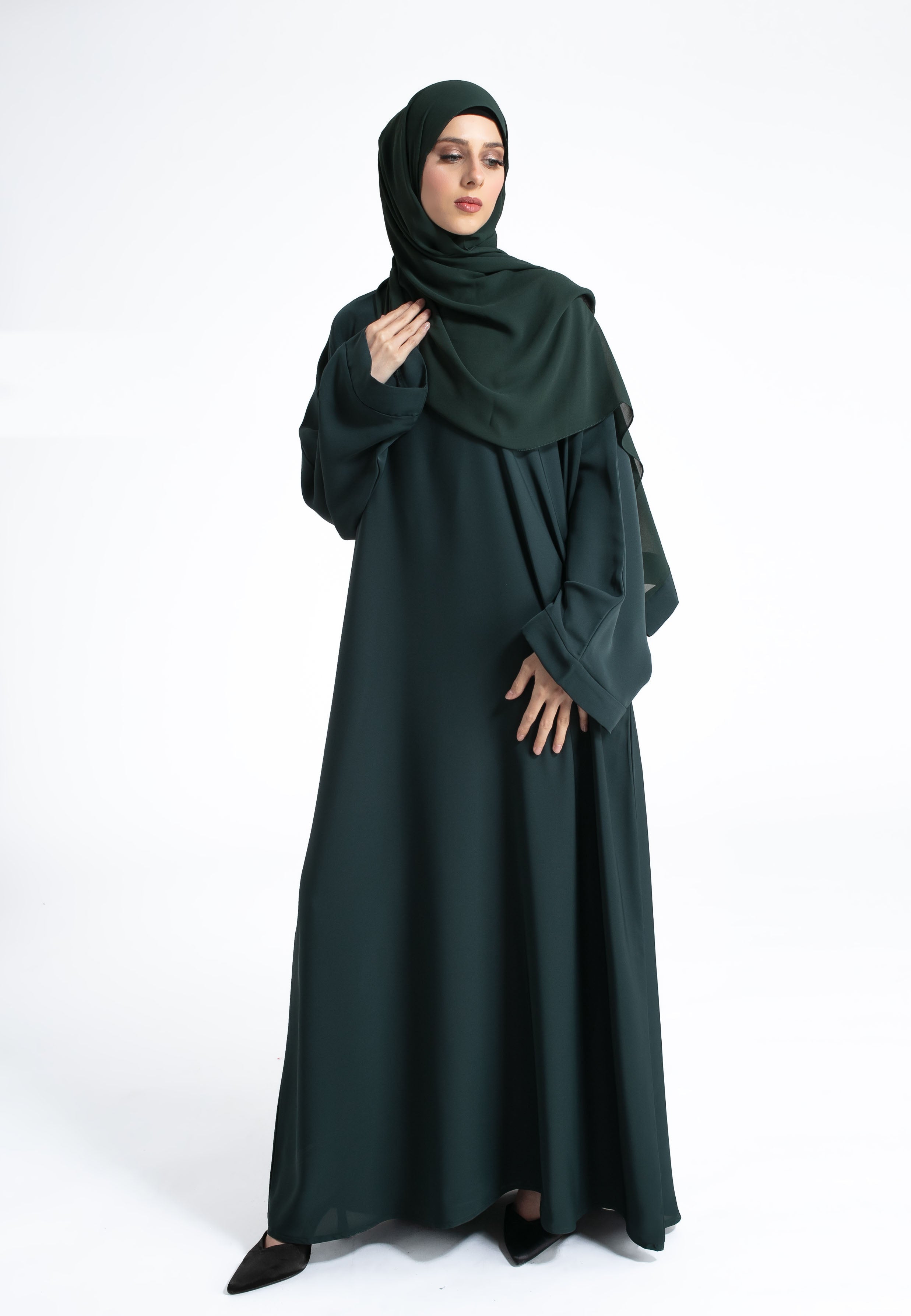 Forest Green Plain Abaya