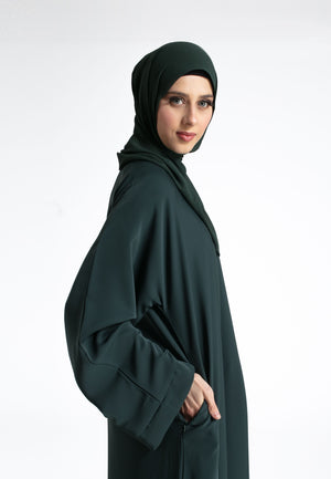 Forest Green Abaya With Pockets