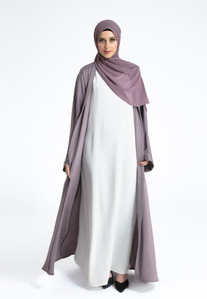 Plain Lilac Open Abaya