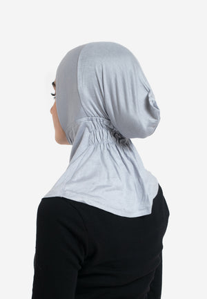 Grey Full Coverage Hijab Cap - Back