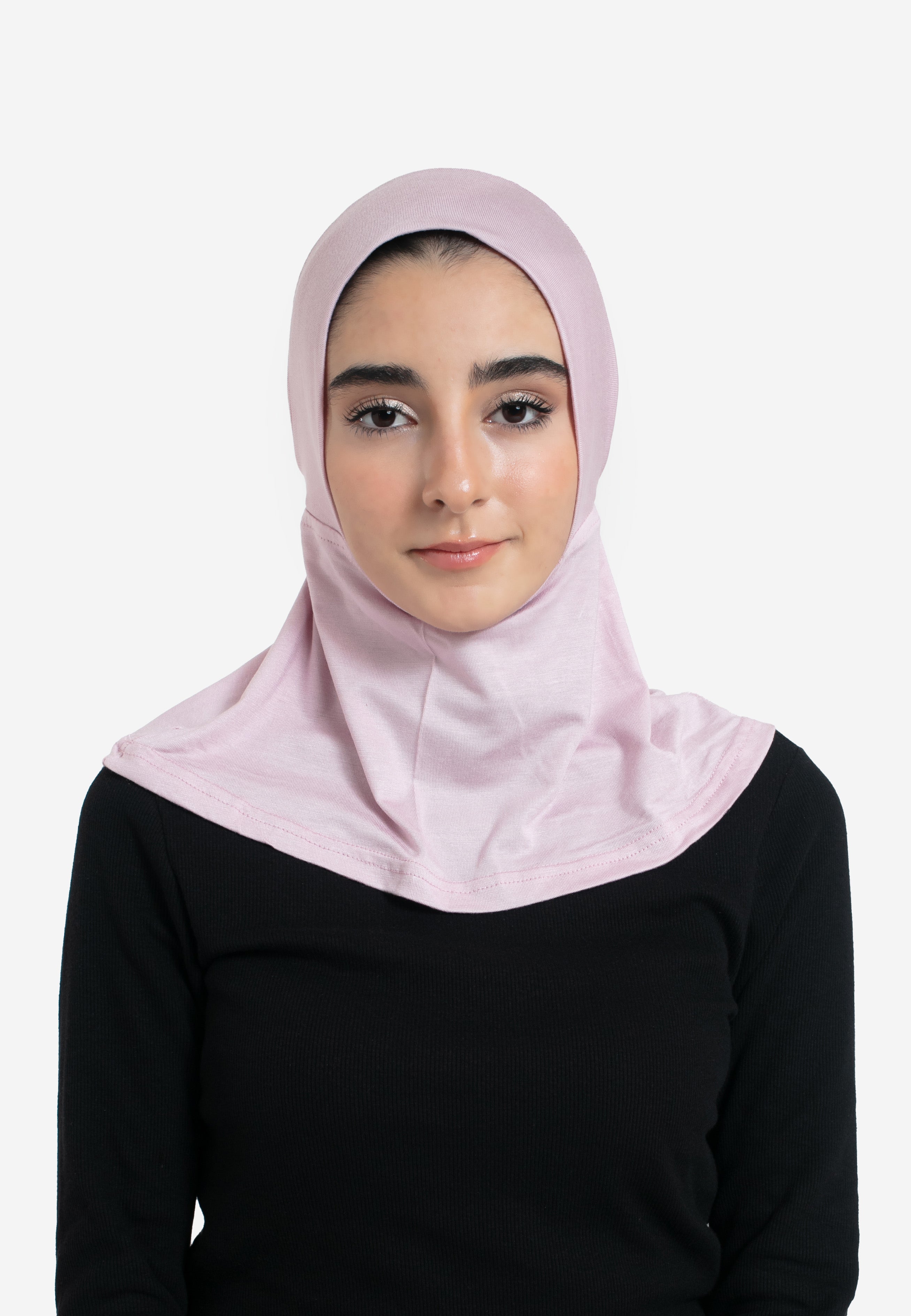 Pink Full Coverage Hijab Cap - Front