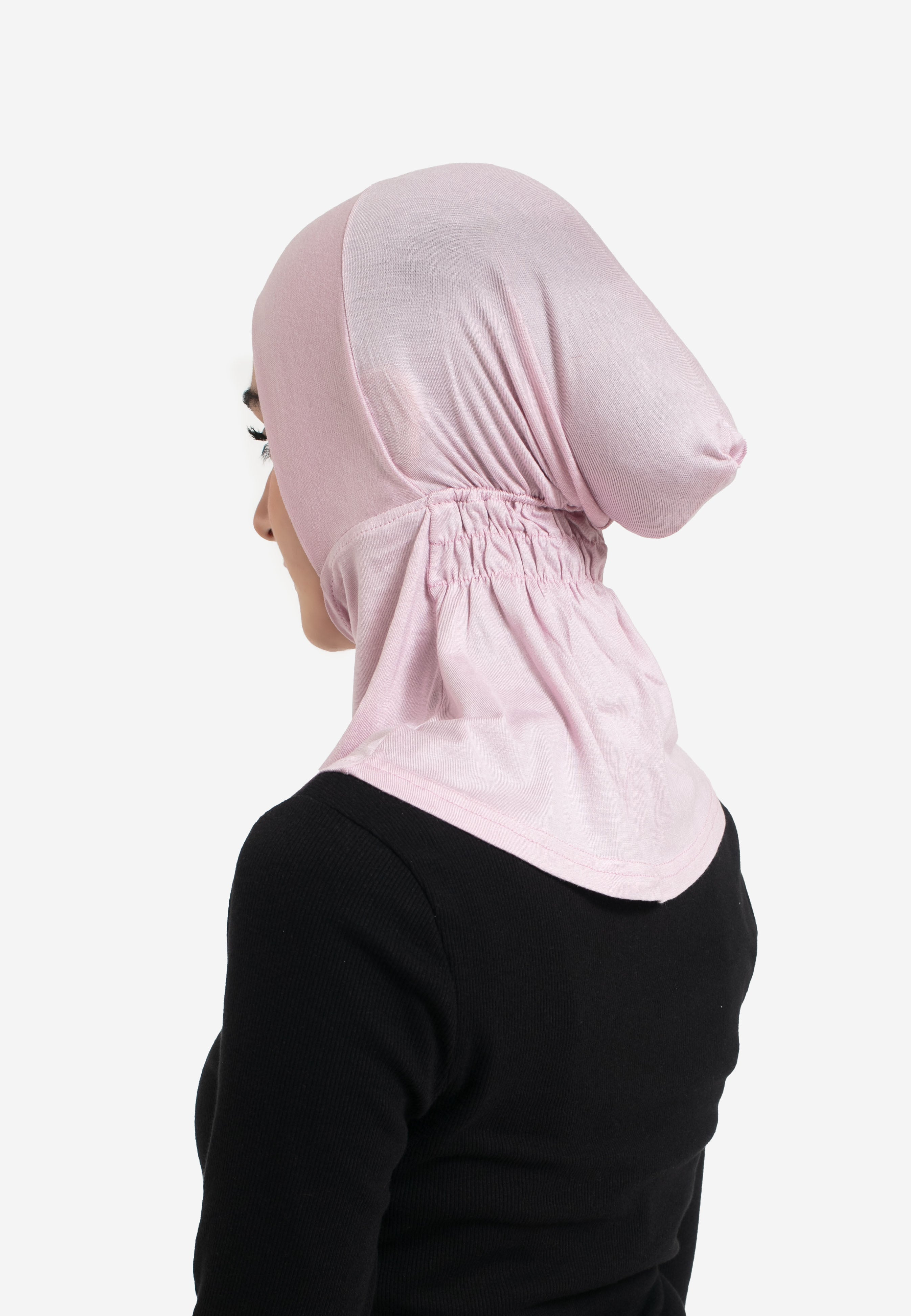 Pink Full Coverage Hijab Cap - Back