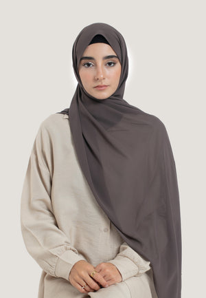 Graphite Crepe Chiffon Hijab