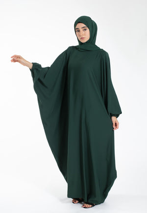 Plain Green Farasha Abaya