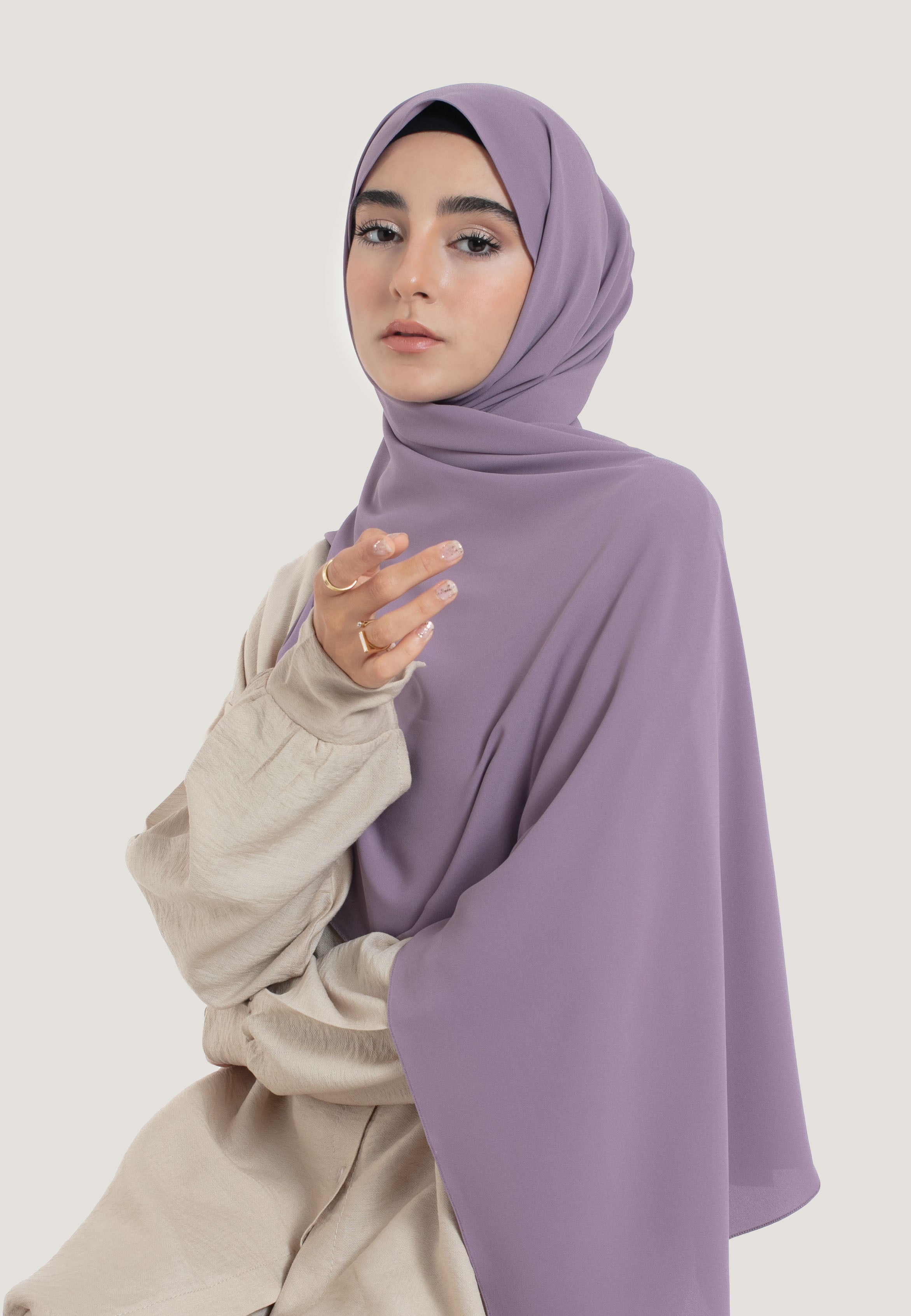 Lavender Georgette Hijab