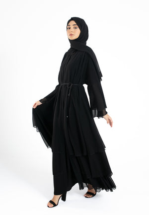 Luxury-Black-3-layered-Abaya