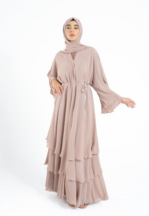 Butterscotch-Beige-Layered-Abaya