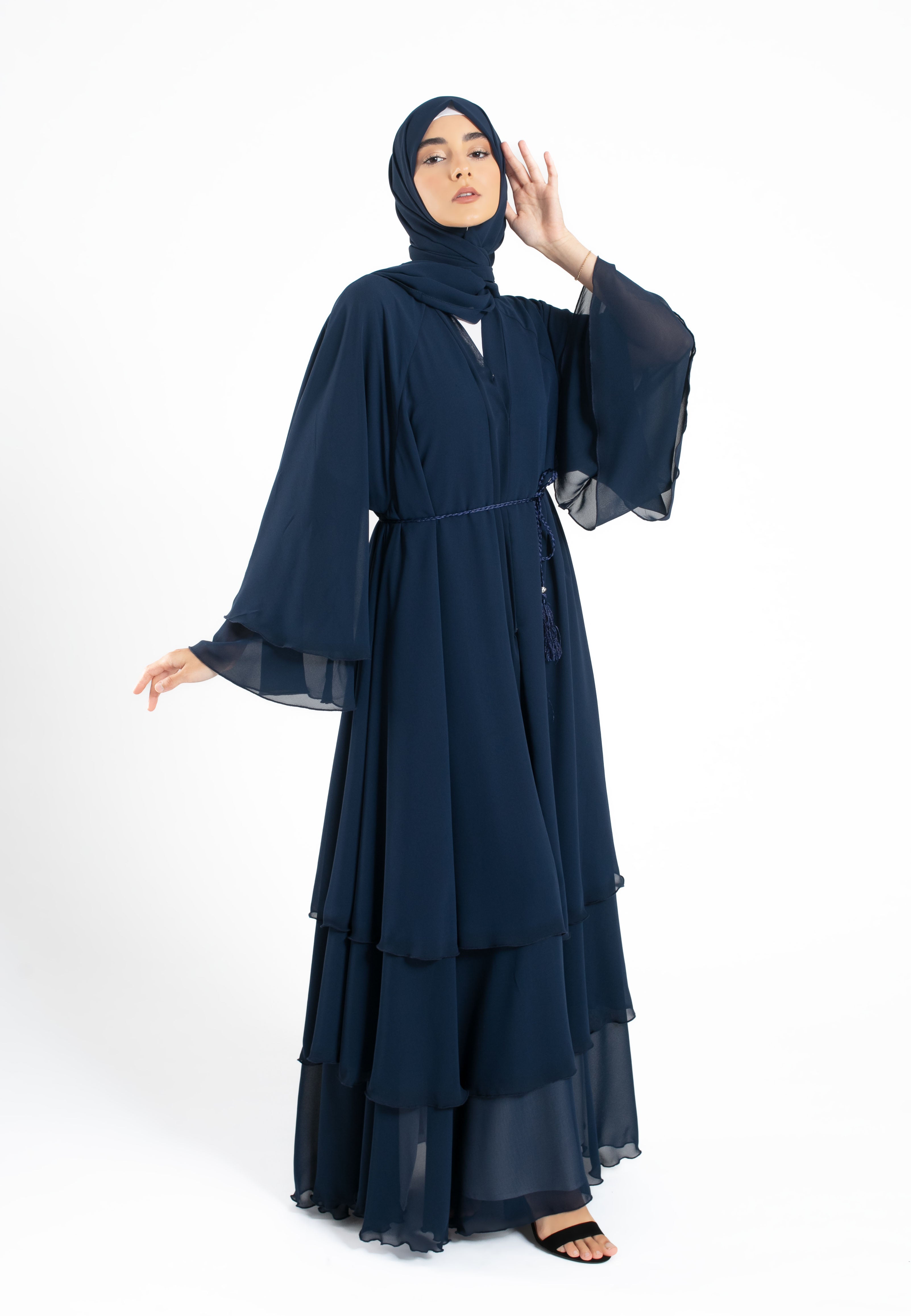 Plain-Navy-Layered-Abaya