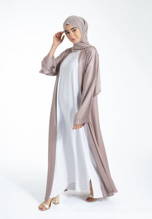 Elegant Mink Open Abaya