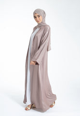 Mink Shimmer Open Abaya