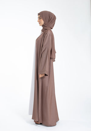 Mocha Shimmer Open Abaya Online