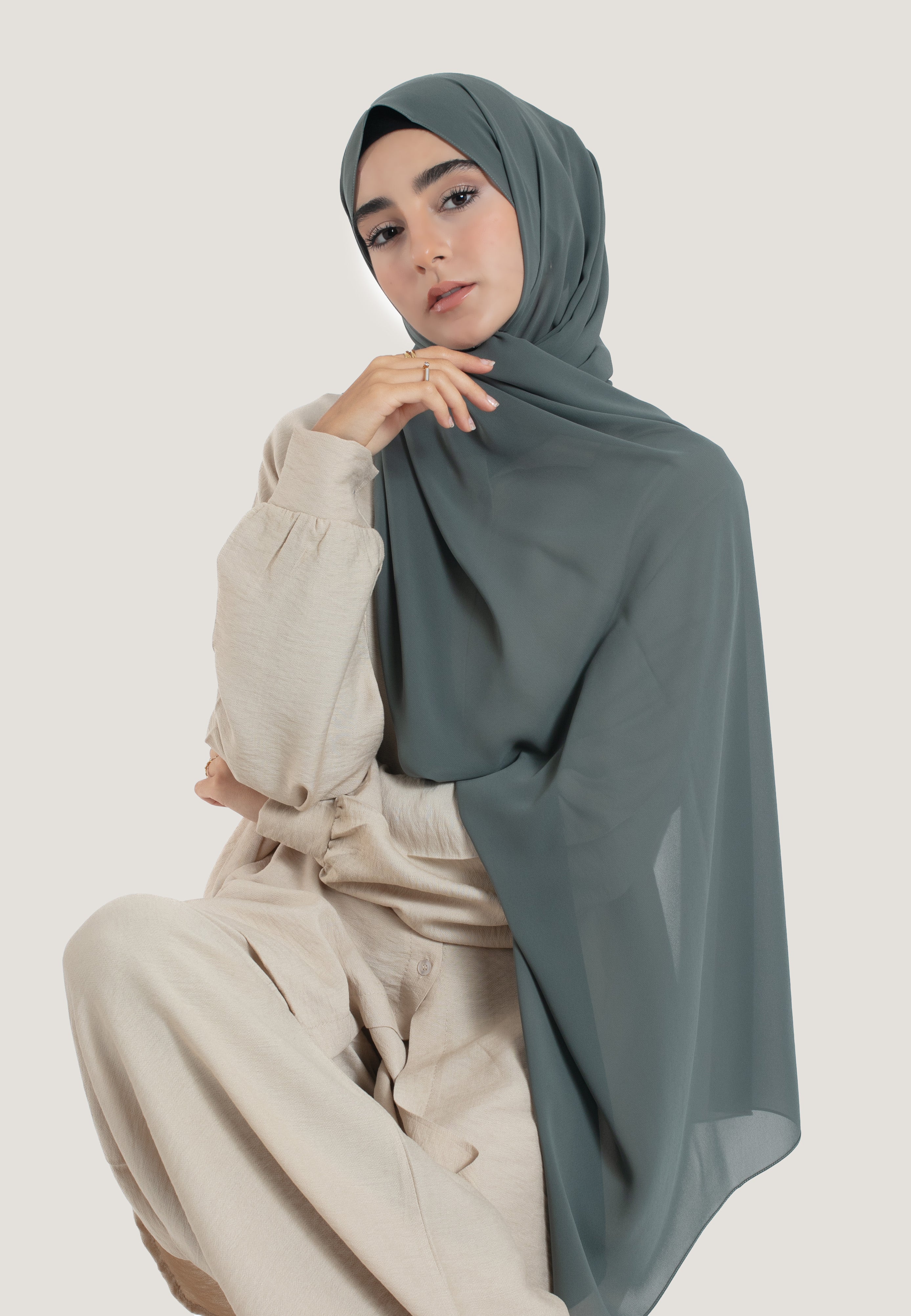 Muted Basel Chiffon Hijab