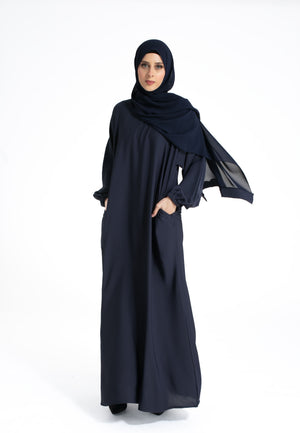 Cuff-Sleeves-Pocket-Abaya-Navy