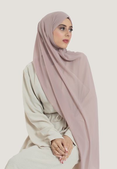 Nude Crepe Chiffon Hijab