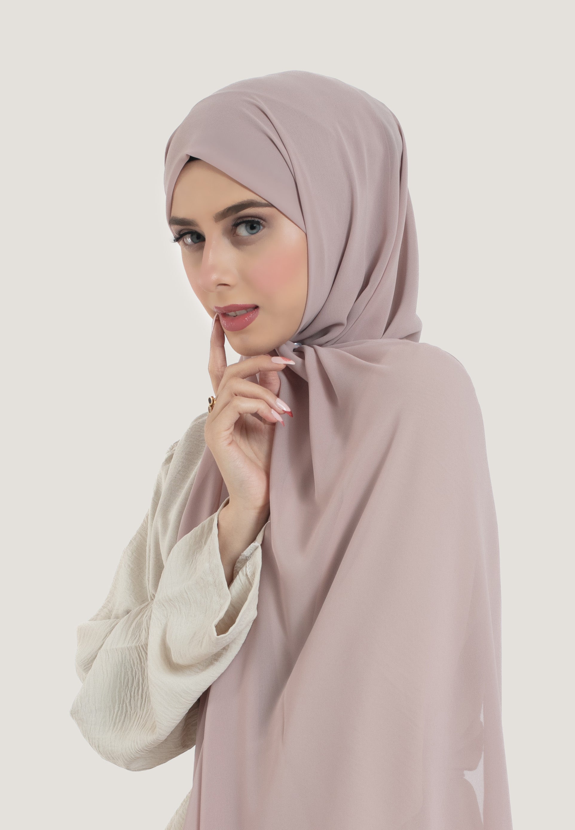 Nude Crepe Chiffon Hijab