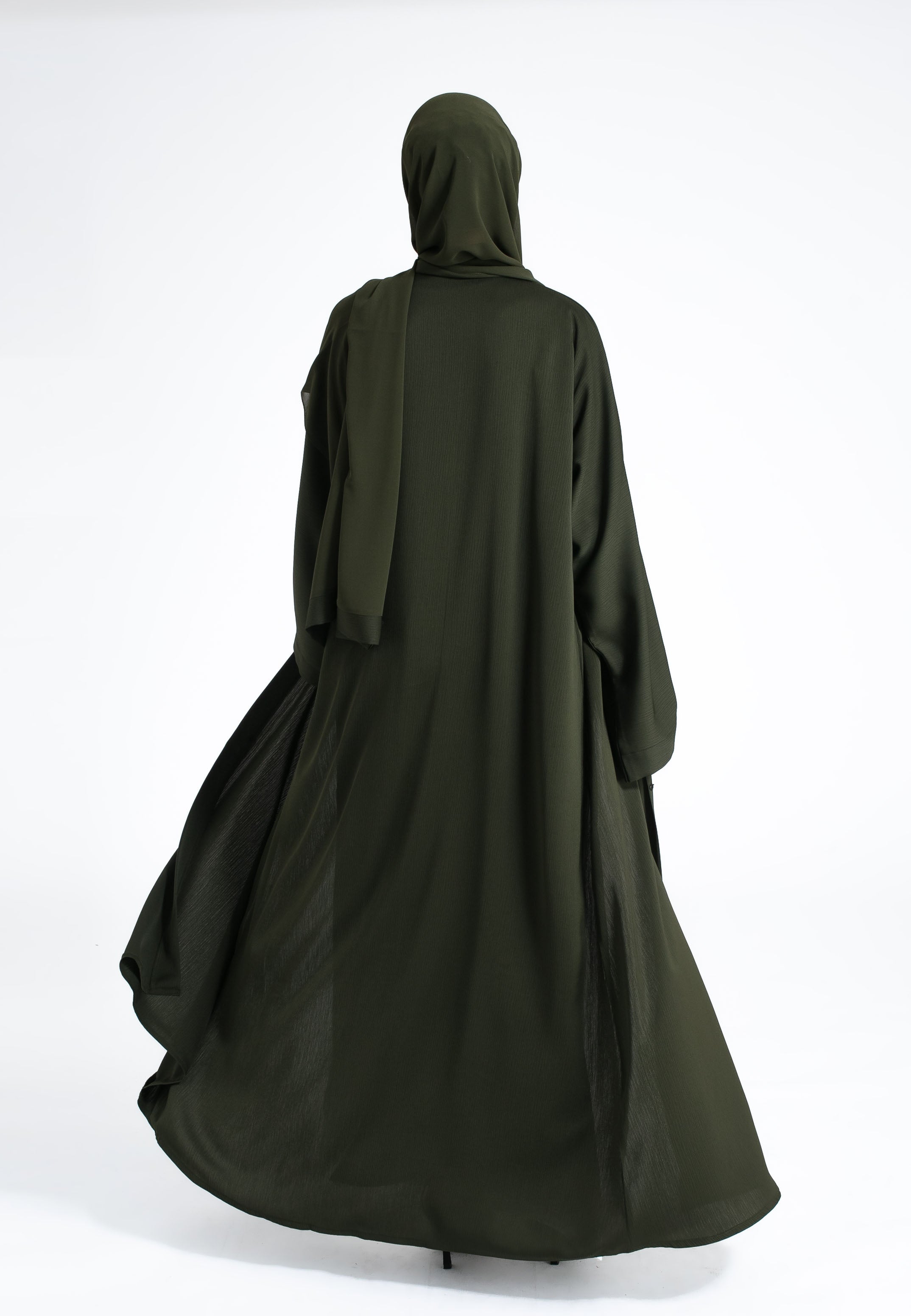 Olive Green Open Abaya