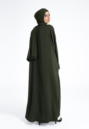 Olive Green Open Abaya