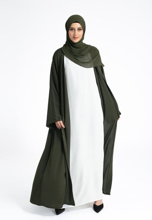 Olive Green Open Abaya