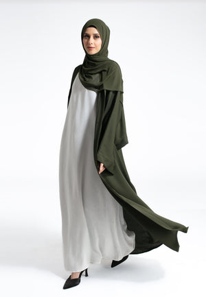 Olive Green Open Abaya