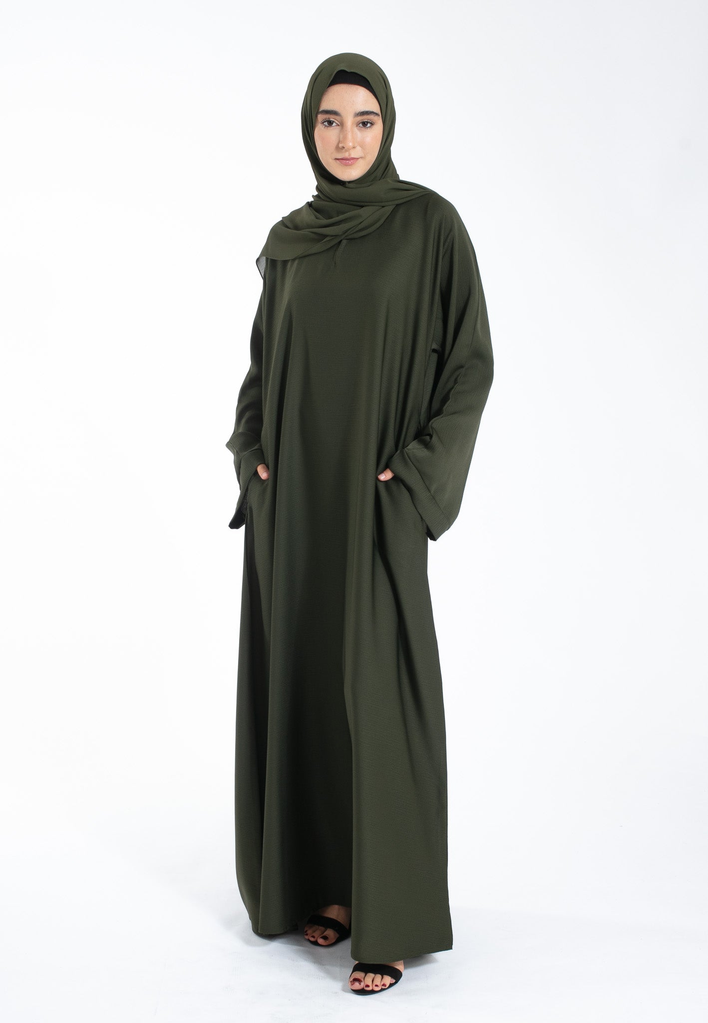 Green Abaya With Pockets