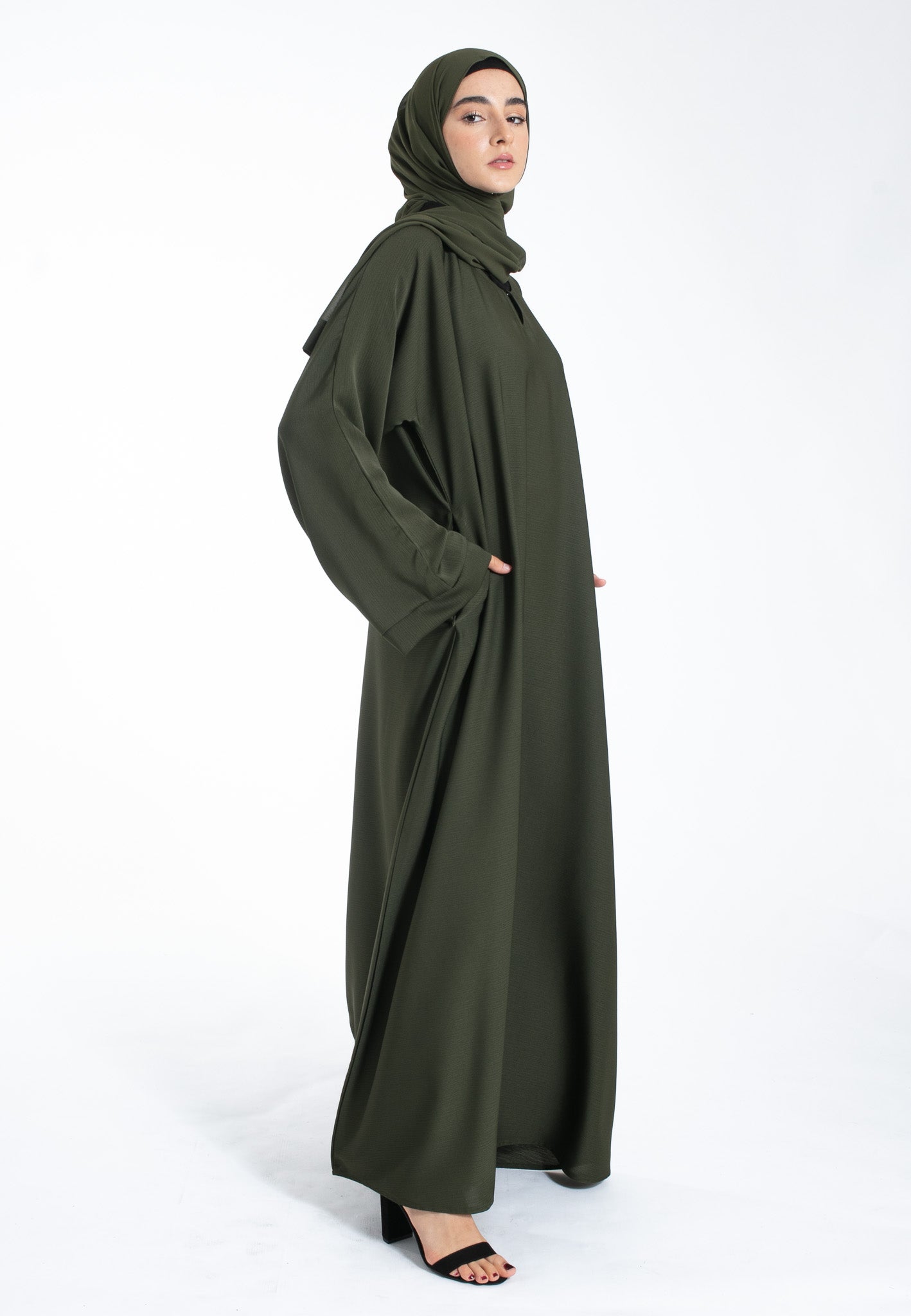 Green Abaya With Pockets